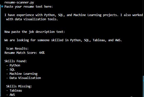 Resume Scanner Screenshot